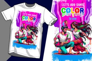 Holi Festival T-shirt Design Illustration Designs de T-shirts Par tshirtvisionary 1
