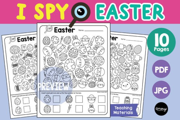 I SPY EASTER Find and Count Activity Graphic Teaching Materials By Emery Digital Studio