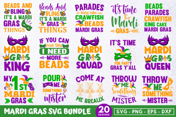 Mardi Gras SVG Bundle Graphic Crafts By Regulrcrative
