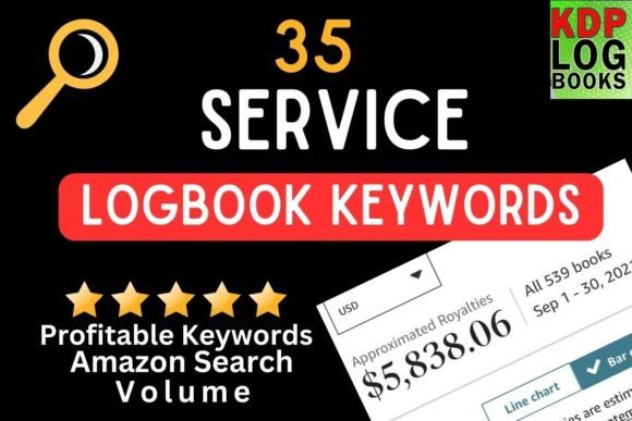 Service Logbook Keywords Amazon KDP Graphic KDP Keywords By Nancy's Design Hub