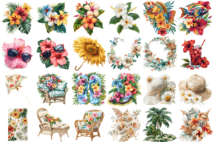 Summer Flowers Clipart Graphic Illustrations By Markicha Art 3