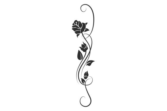 Vertical Rose Divider. Elegant Decorativ Graphic Illustrations By vectortatu