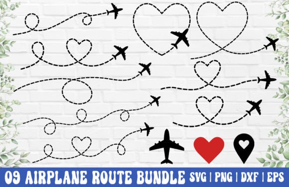 Airplane Route SVG Bundle - Airplane SVG Graphic Crafts By GraphicsTreasures