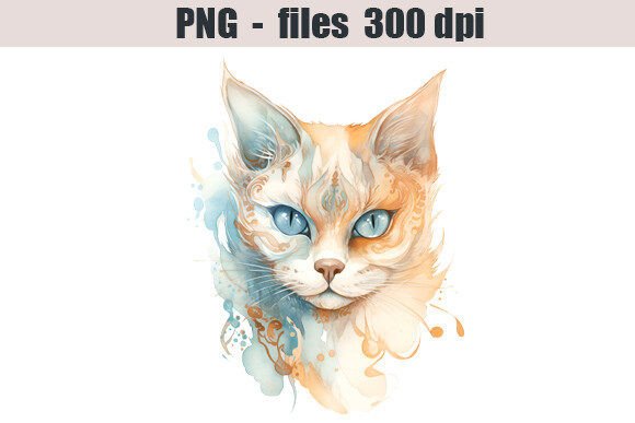Cat Watercolor Clipart Gráfico Ilustraciones Imprimibles Por 3DREAM