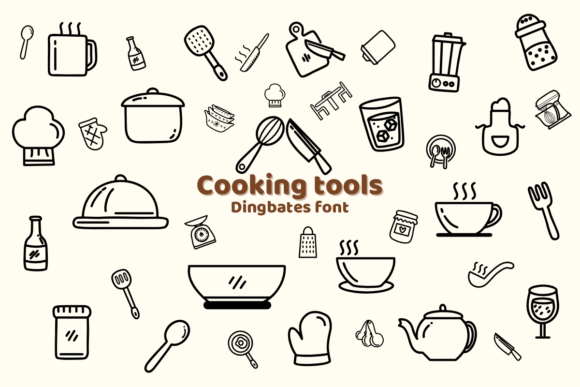 Cooking Tools Dingbats Font By Chonada