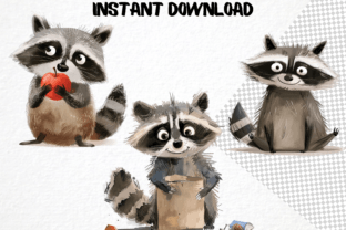 Funny Raccoon Clipart Bundle Graphic Illustrations By MokoDE 2