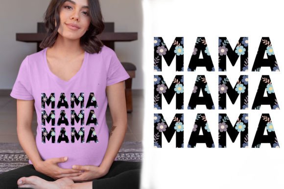 Retro Floral Mama Sublimation T-Shirt Graphic T-shirt Designs By nusrat 87