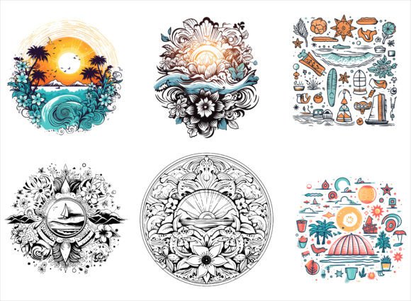 Summer Vector Elements Illustration Illustrations Imprimables Par jesmindesigner