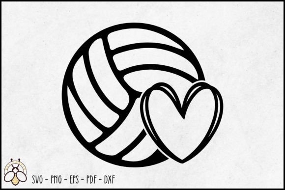 Volleyball Heart Svg Design Grafik Plotterdateien Von BeeCraftR