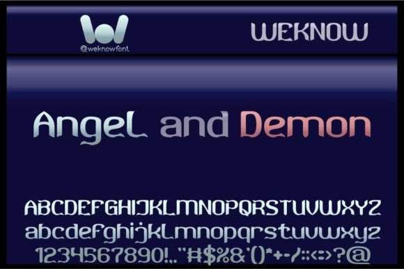 Angel and Demon Display Font By weknow