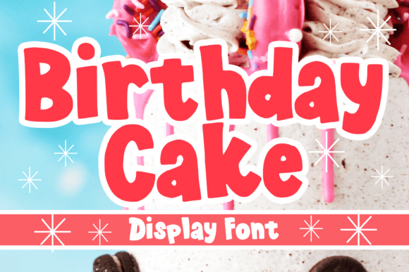 Birthday Cake Display-Schriftarten Schriftart Von MVMET