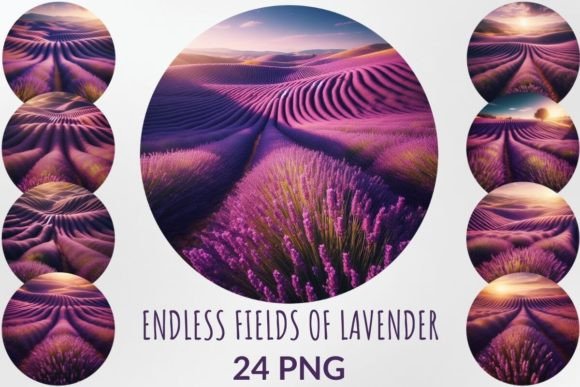 Endless Fields of Lavender Sublimation Graphic Illustrations By DigitalCreativeDen