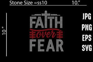 Faith over Fear Rhinestone Gráfico Manualidades Por Vector Art