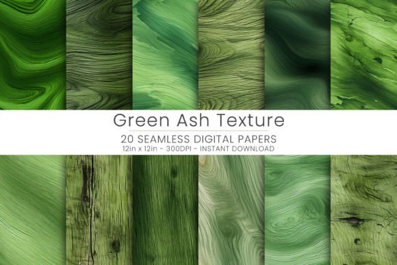 Green Ash Texture Digital Paper Gráfico Texturas de Papel Por Mehtap