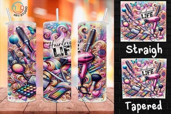 Hairstylist Life 20 Oz Skinny Tumbler Graphic Tumbler Wraps By HugHang Art Studio