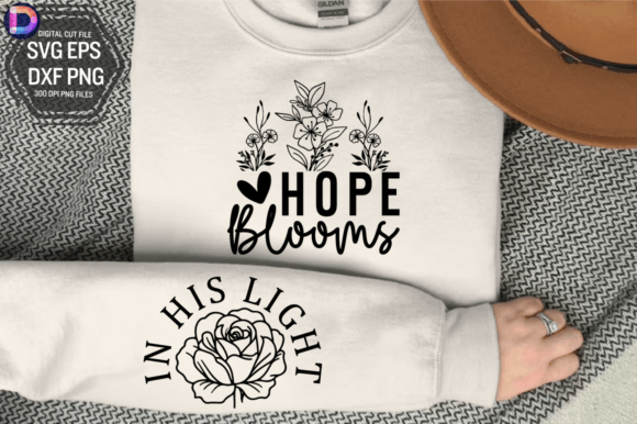 Hope Blooms Sleeve SVG, Religious Gráfico Diseños de Camisetas Por DelArtCreation