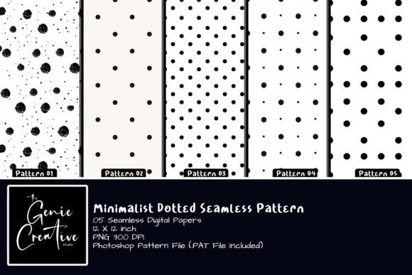 Minimalist Dotted Seamless Patterns Set Graphic Patterns By thegeniecreativestudio