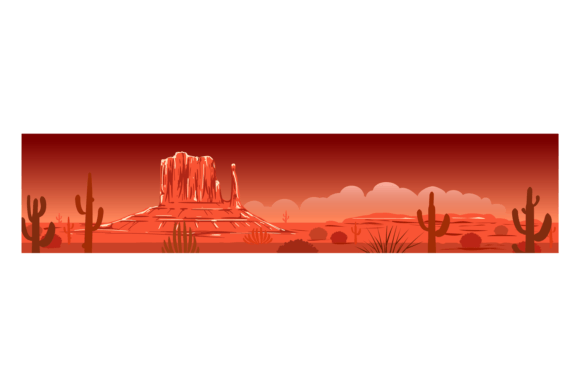 Red Desert Landscape. Sunset Scene Carto Grafica Illustrazioni Stampabili Di vectortatu