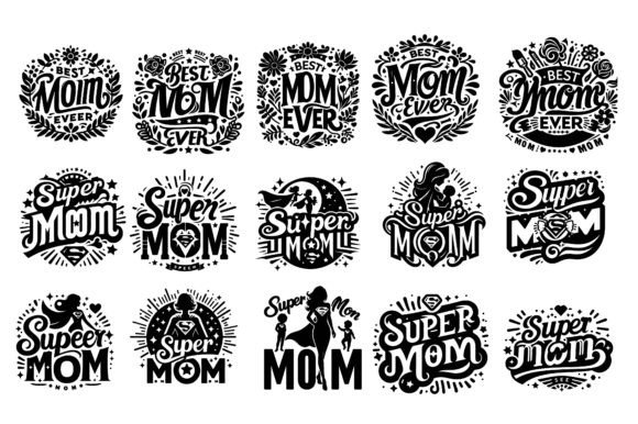 Super Mom Typography Design. Illustration Modèles d'Impression Par Anup Ray
