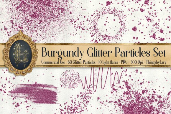 Burgundy Glitter Particles Set PNG Grafika Tła Przez ThingsbyLary