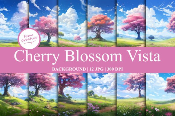 Cherry Blossom Vista Background Graphic Backgrounds By Fomo Creative