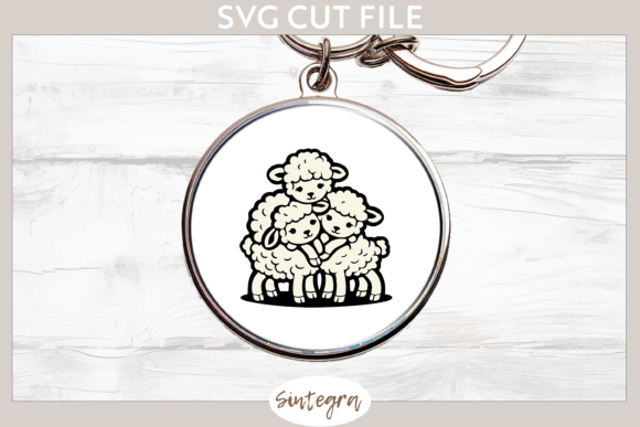 Easter Lambs V4 Pile SVG Cut File Afbeelding Crafts Door Sintegra