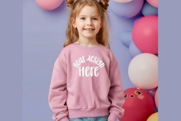 Easter Pink Sweatshirt Kids Mockup Graphic Product Mockups By KIDZ CLOUDS MOCKUP