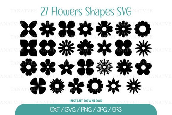 Flower Shapes Svg Grafik Plotterdateien Von tanatvee.artworks