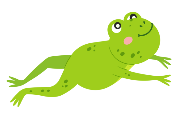 Funny Frog Jumping. Green Toad Leap Icon Gráfico Ilustraciones Imprimibles Por ladadikart