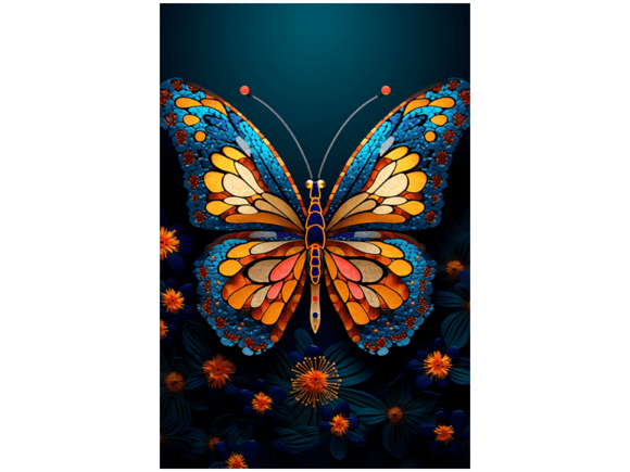 Graceful Flutter of Colorful Butterfly 2 Grafik KI Grafiken Von Anuchartl