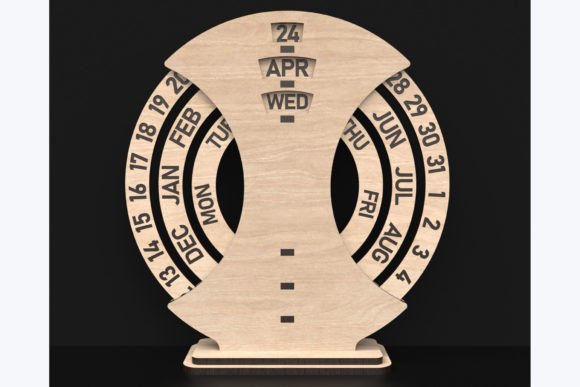 Laser Cut Perpetual Calendar Svg Files Graphic 3D SVG By ThemeXDigital