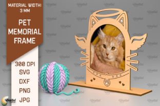 Pet Memorial Frame SVG Laser Cut Gráfico SVG 3D Por Digital Idea