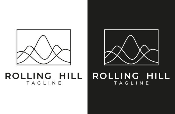 Rolling Hill Line Art Logo Mountain Grafica Loghi Di rojafaizm