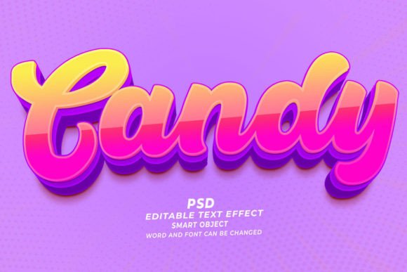 Sweet Candy PSD 3D Editable Text Effect Graphic Layer Styles By TrueVector