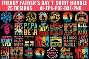 Trendy Father's Day T-Shirt Bundle Graphic T-shirt Designs By Craft Sublimation Design 1