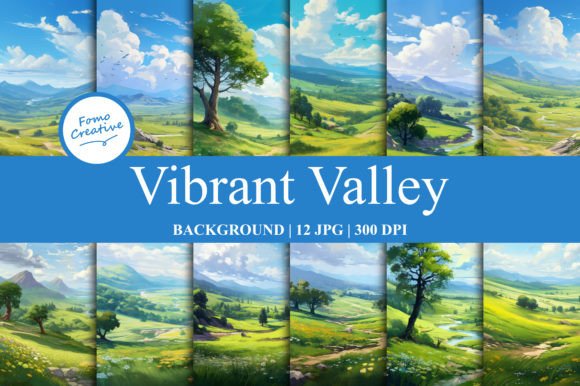 Vibrant Valley Background Graphic Backgrounds By Fomo Creative