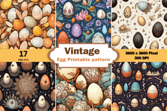 Vintage Easter Egg Pattern Graphic Backgrounds By Aamo