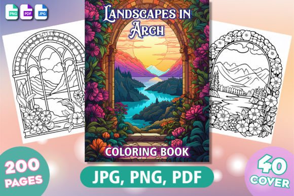 200 Landscapes in Arch Coloring Pages Grafika Kolorowanki i książki dla dorosłych Przez BOO. DeSiGns
