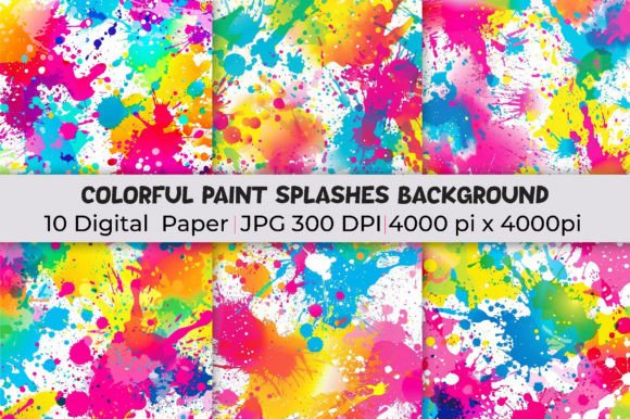Colorful Paint Splashes Background Graphic Backgrounds By mirazooze