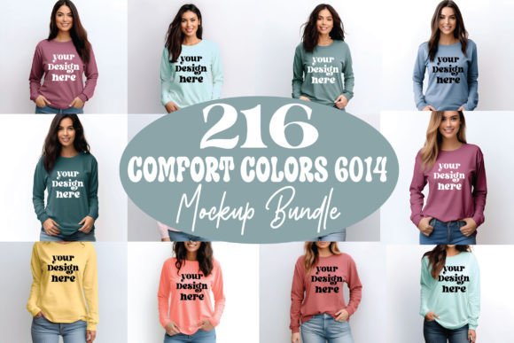 Comfort Colors 6014 Mockup Bundle Gráfico Modelos de Produtos com Design Personalizado Por MockupStore