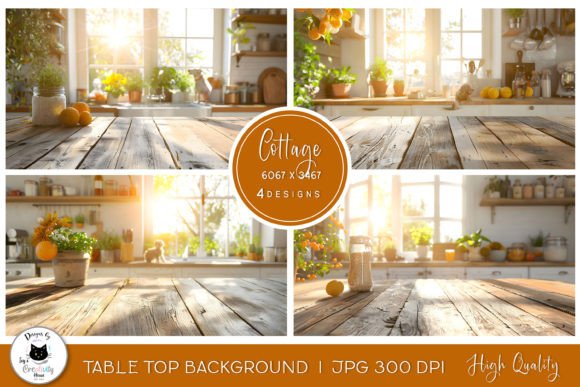 Country Kitchen Table Top Backgrounds Graphic Product Mockups By Ivy’s Creativity House