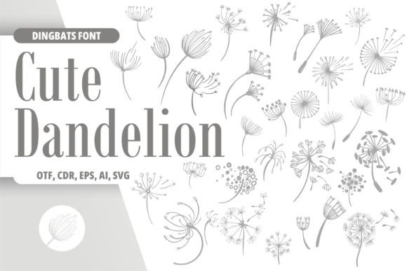 Cute Dandelion Dingbats Font By onoborgol