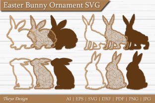 Easter Bunny Ornament SVG,Keychain Bunny Gráfico SVG 3D Por Theyo Design 2