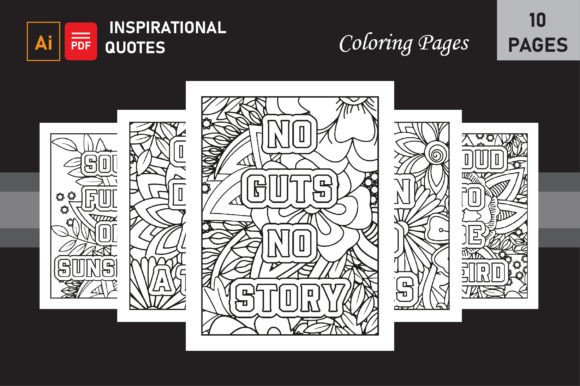 Inspirational Quotes Coloring Book Pages Graphic Coloring Pages & Books Adults By azzziz