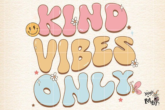 Kind Vibes Only ,Mental Health PNG Gráfico Ilustraciones Imprimibles Por Magic Rabbit