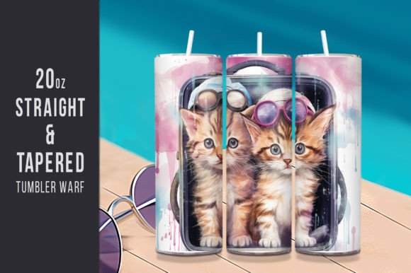 Kitten Tumbler Wraps Sublimation PNG Graphic AI Graphics By Graphics Studio Zone