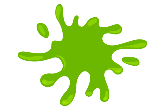 Slime Splash. Cartoon Goo Stain. Green P Graphic Illustrations By ladadikart