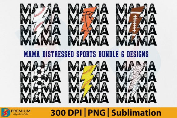Sports Mama PNG Sublimation Bundle, Mom Graphic T-shirt Designs By Premium Digital Files