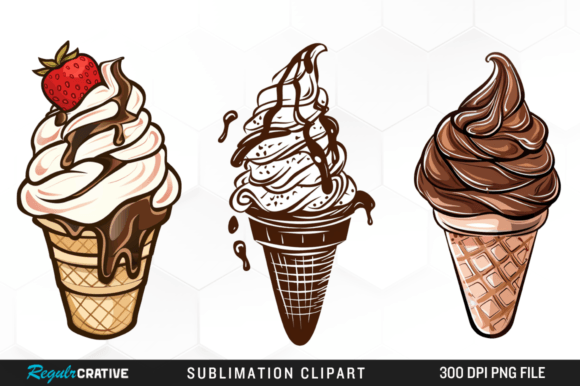 Summer Chocolate Ice Cream Clipart PNG Illustration Illustrations Imprimables Par Regulrcrative
