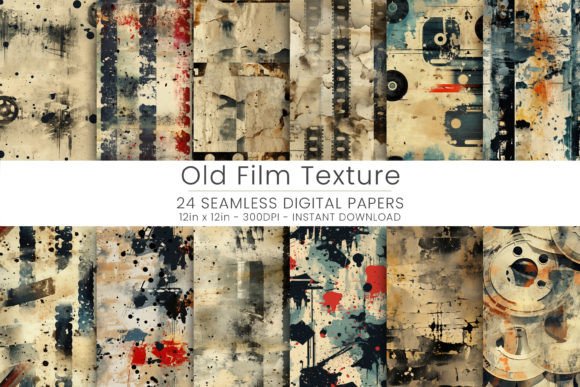 24 Old Film Texture Digital Paper Graphic Textures By Mehtap